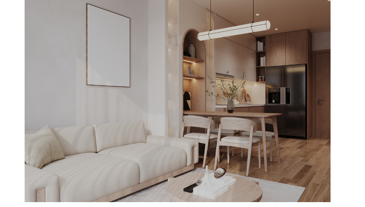 Intérieur haut de gamme d’un logement résidentiel dans un triplex au Québec, illustrant le résultat d’un projet nécessitant une mise de fonds adaptée.